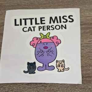 NWT Little Miss Cat Person Car Decal/Sticker